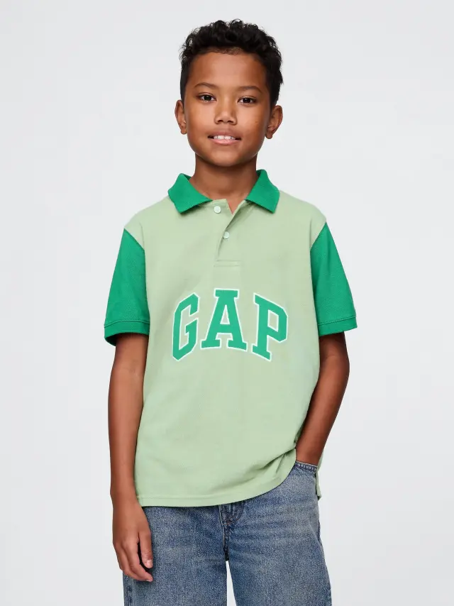 Πράσινο Gap Logo Colorblock Πικέ Πόλο Πουκάμισο irish clover