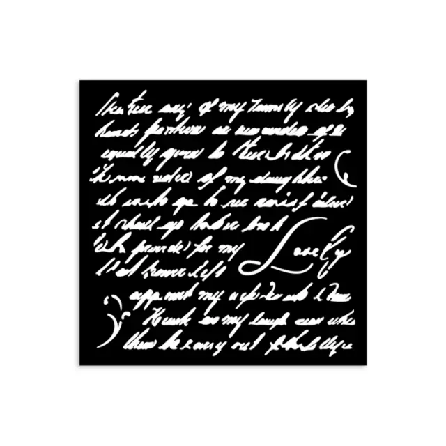 Thick Stencil 12x12cm, Stamperia, Masquerade, Script