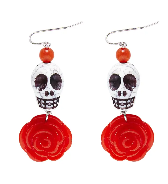 Αποκριάτικο Αξεσουάρ Σκουλαρίκια Azure Skull (Widmann) (W-03506)
