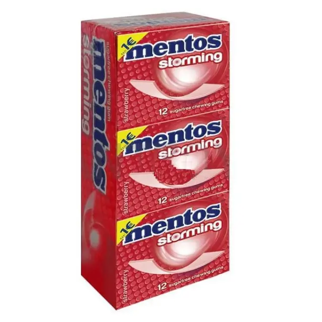 Mentos Storming Φράουλα Συσκ. 12 τμχ