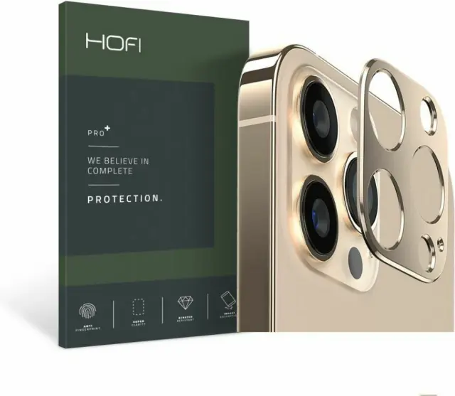 Hofi® Alucam Camera Cover Μεταλλικό Πλαίσιο Κάμερας Για iPhone 13 Pro/13 Pro Max-Gold