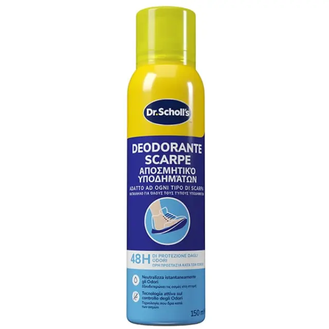Dr.Scholl Αποσμητικό Spray Υποδημάτων 24ωρης Προστασίας & Φρεσκάδας 150ml