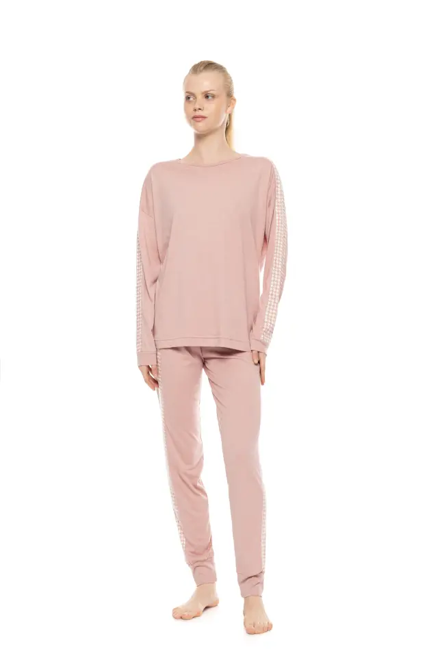 Pink Label Petite Rose Plaid σετ γυναικεία χειμερινή πυτζάμα W1959-1