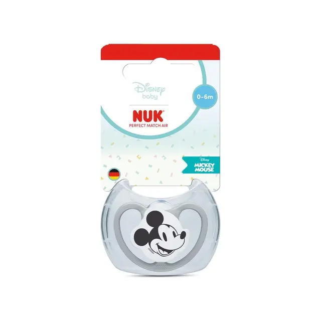 NUK Disney Perfect Match Air Πιπίλα Σιλικόνης 0-6 Μηνών, Mickey Mouse Γκρι