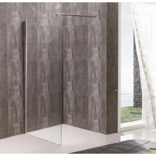 80-1604 PANEL ΤΖΑΜΙ ΔΙΑ/ΝΕΣ 80*195h/8mm ME ΜΠΡΑΤΣΟ ST/ST 70-120cm GLORIA