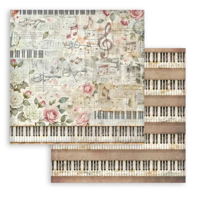 Χαρτιά scrapbooking 10τεμ, 20.3×20.3cm Stamperia, Symphony Backgrounds 3