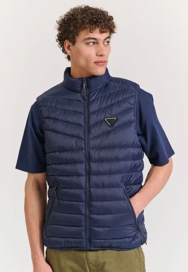 Funky Buddha Vest Jacket Navy FBM011-001-01 - 3XL