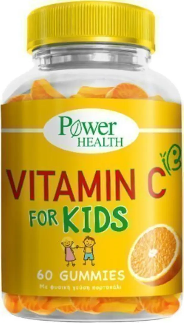 Power Health Vitamin C for Kids Βιταμίνη, τo Δέρμα & Αντιοξειδωτική δράση 120mg Πορτοκάλι 60 ζελεδάκια