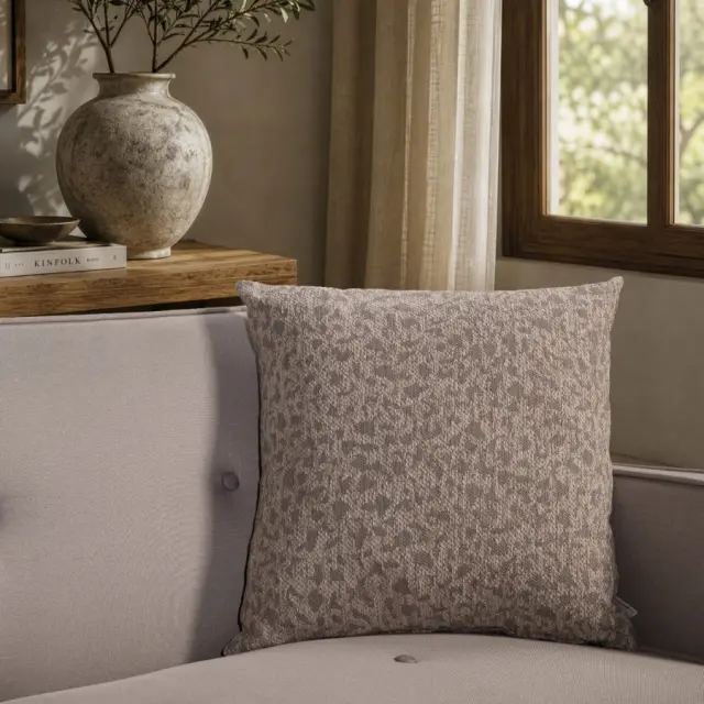Μαξιλαροθήκη Pearland 03 Natural Taupe TEORAN 50x50cm με γέμιση
