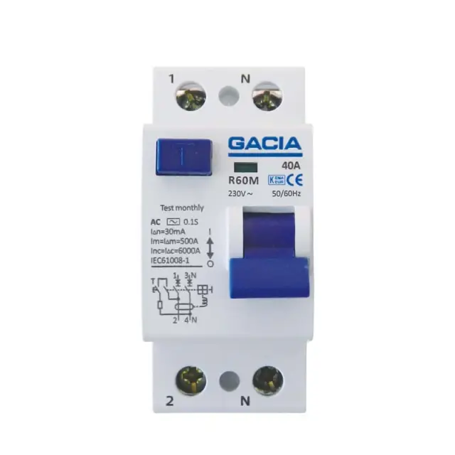 Ρελέ Διαρροής 2X63A 30mA GACIA