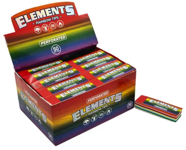 Elements Tips Perforated Τζιβάνα - Rainbow Σπαστή 50τεμ.