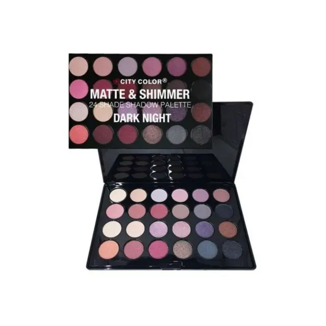 City Color Matte + Shimmer 24 Shade Shadow Palette Dark Night 24 x 1,40 gr