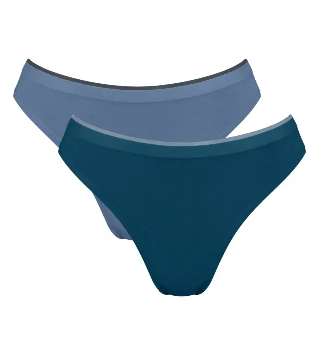 Sloggi Σλιπ Go Sense High Leg Συνδυασμός Πετρόλ 2-Pack 2