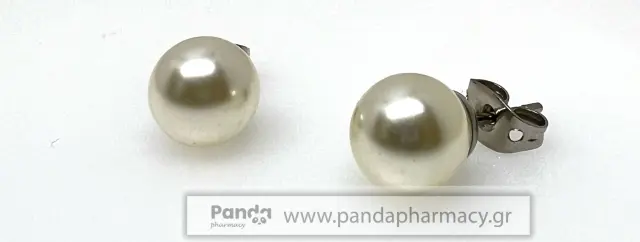 Farma Bijoux Υποαλλεργικά Σκουλαρίκια Cream Πέρλα 8mm, 1 ζευγάρι 2