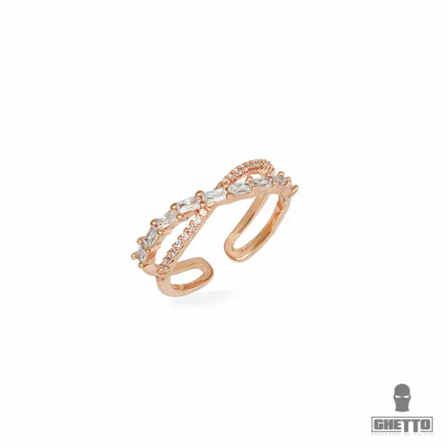 Ghetto Open Cross Adjustable Ring Rose Gold