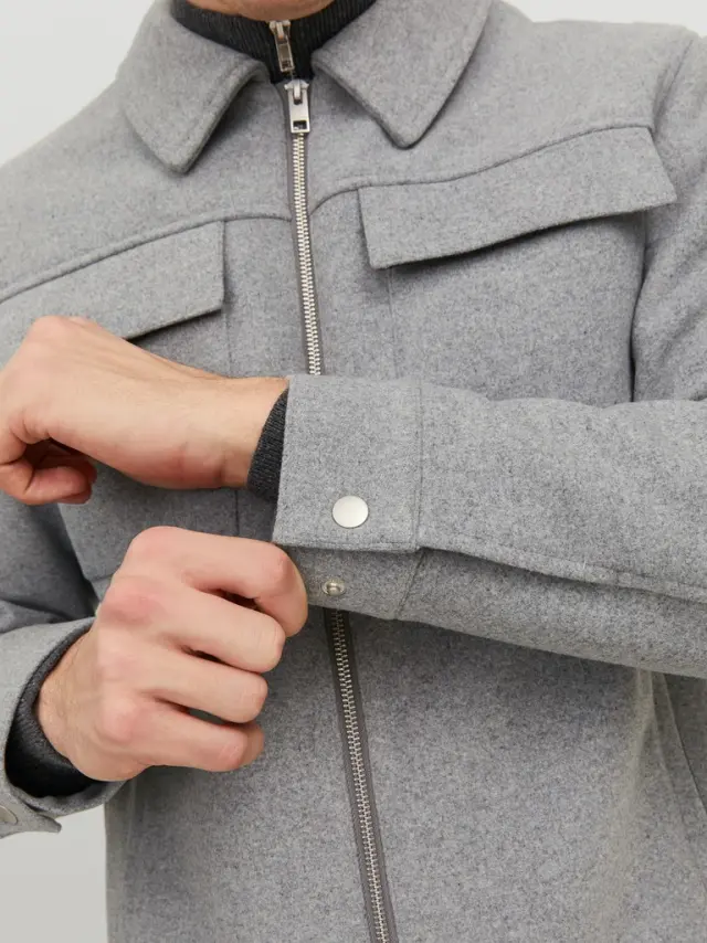 JJEMORRISON WOOL JACKET SN light grey melange 2