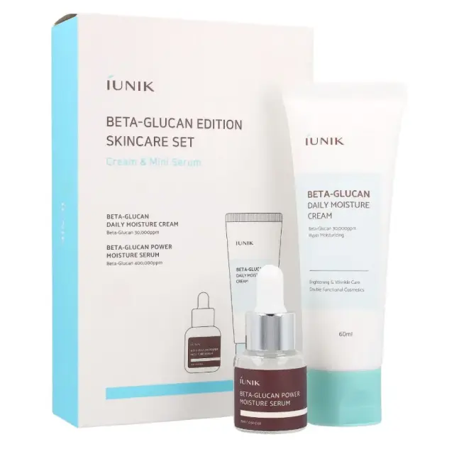 Iunik Beta Glucan Edition Skin Care Set, Πακέτο Περιποίησης Προσώπου για Ξηρές, Αφυδατωμένες & Ευαίσθητες Επιδερμίδες 2τμχ