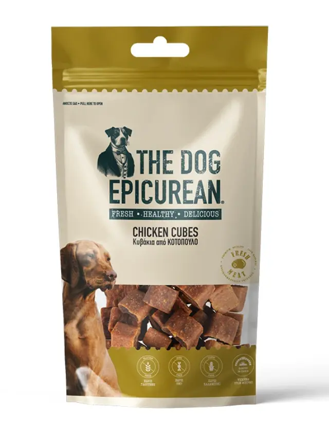 The Dog Epicurian Chicken Cubes Λιχουδιές για Σκύλους 100gr Μονόχρωμο