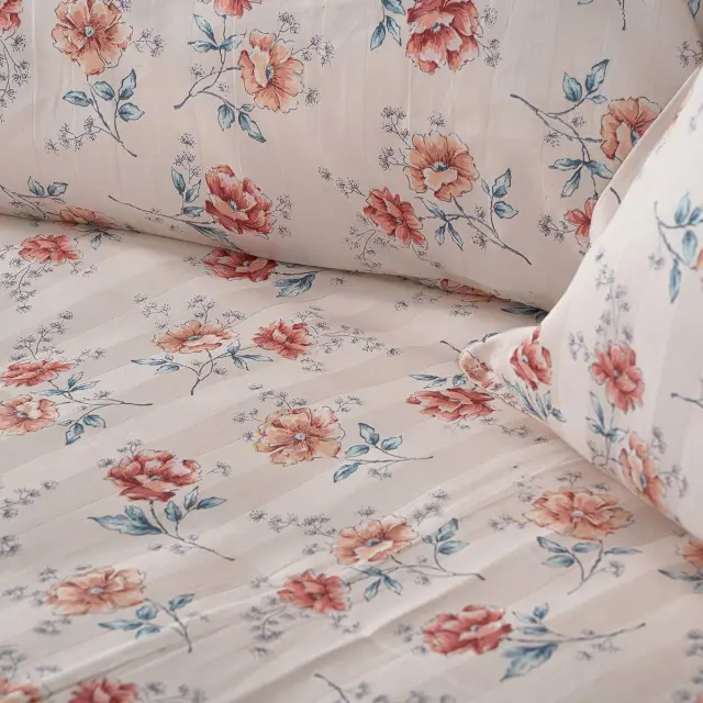 Beauty Home Σετ κουβερλί υπέρδιπλο Art 12218 Chloe 100% Βαμβακοσατέν 300tc 220x240 Μπεζ 2