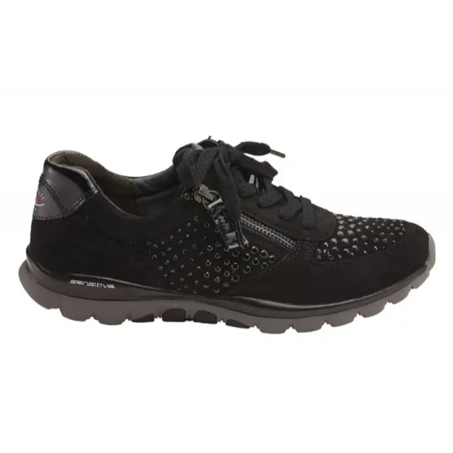 Gabor Sneakers Γυναικείο δέρμα Nubuck Μαύρο GAB/76968 004-L/BLACK - 36