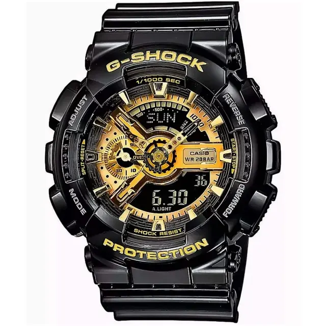 Ανδρικό Ρολόι Casio G-SHOCK 11-GA-110GB-1AER Μαύρο με Χρυσές Λεπτομέρειες