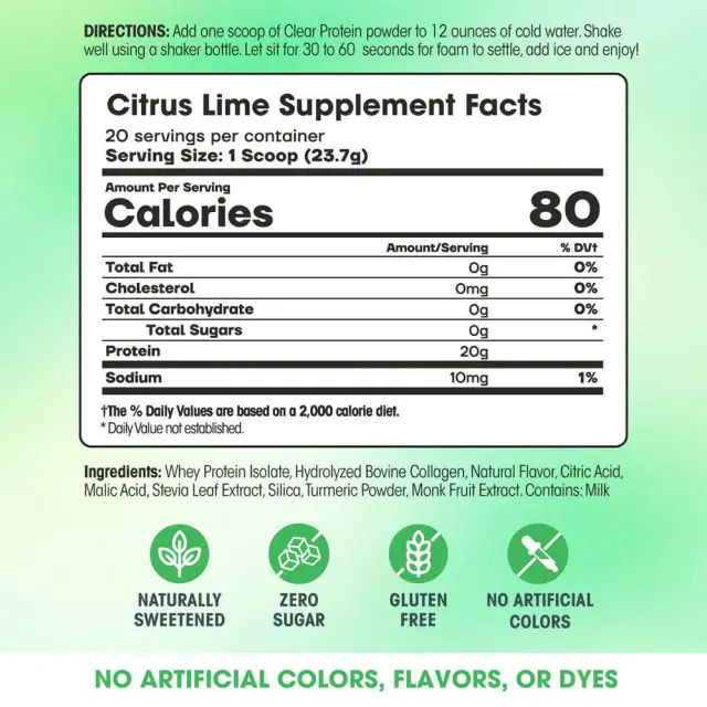 Fit & Lean Clear Protein Citrus Lime, 474 g 2