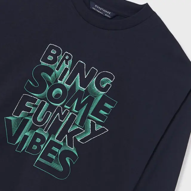 Junior 10 έως 18 ετών Μπλούζα skater Better Cotton ναυτικό μπλε - 14Ε 2