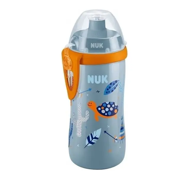 Nuk Εκπαιδευτικό Μπιμπερό Junior Cup Καπάκι Push Pull 18m+ Ροζ 300ml 300ml