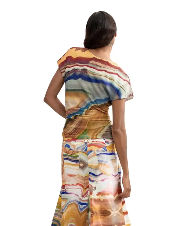 Desigual - Γυναικείο Αμάνικο T-Shirt Reikiavik 26WWTK19-9019 Πολύχρωμο 2