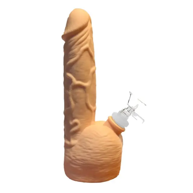 White Penis Silicone Bong 20cm 2