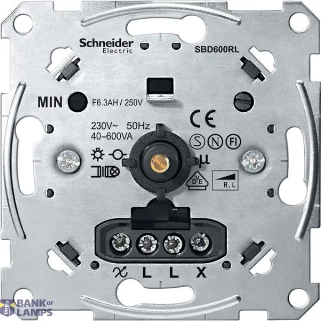 Rotary dimmer insert for inductive load, 40-600 W/VA