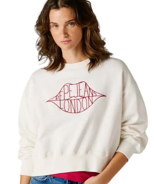 Pepe Jeans - Γυναικεία Μπλούζα Φούτερ Crew Neck Bernis PL5800042-808 Λευκό - XS