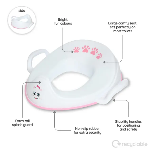 MYCARRYPOTTY My Little Trainer Seat - Εκπαιδευτικό καθισματάκι / Γατούλα λευκό/ροζ 2