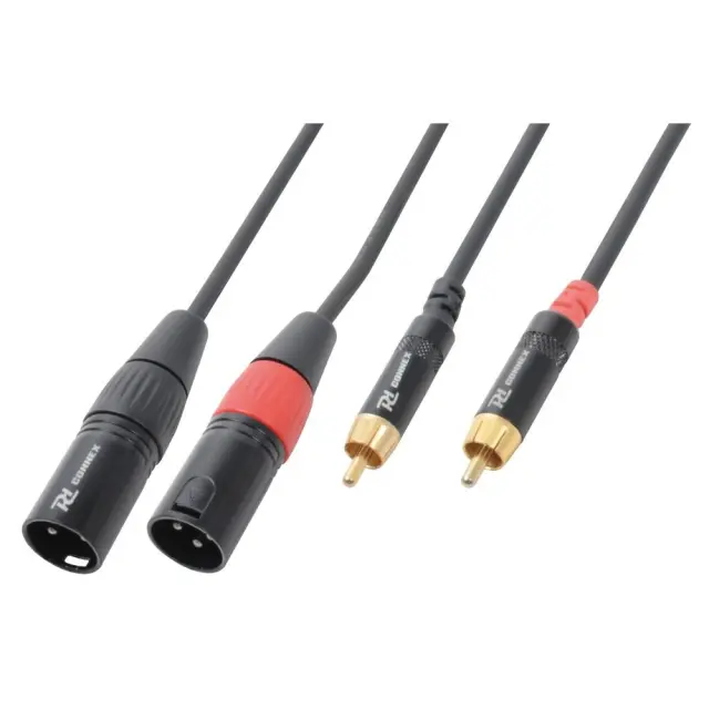 POWER DYNAMICS CABLE 2x XLR αρσ. - 2x RCA - 3m