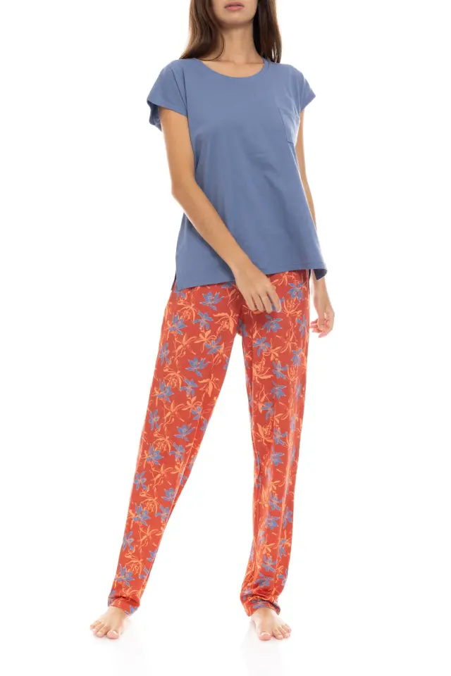 S1404 - Type - PYJAMA LONG PANTS BLOOMING FLOWER - M 2