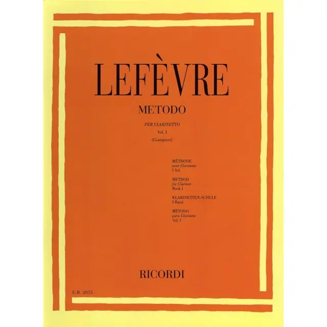 RICORDI - LEFEVRE Metodo Per Clarinetto Vol.1/ Μέθοδος για Κλαρινέτο N.1