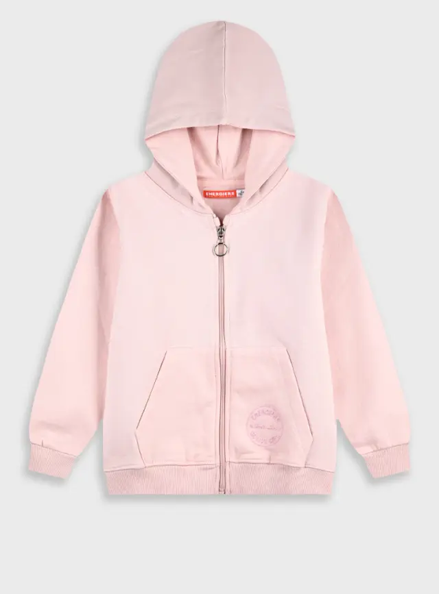 Fleece ζακέτα Energiers Basic Line με κουκούλα - ΡΟΖ