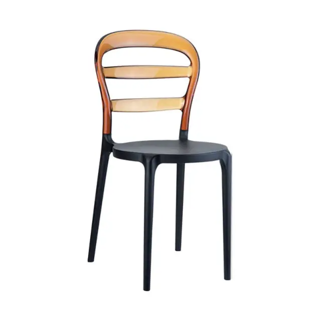 Καρέκλα Στοιβαζόμενη BIBI Μαύρο/Amber PP/Ακρυλικό 42x50x85cm