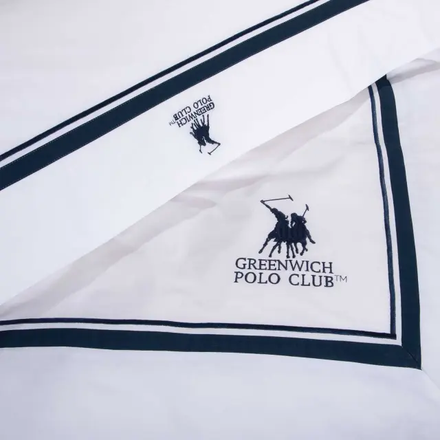 Σετ Σεντόνια 270Χ280 King Size Classic Greenwich Polo Club 2174 Λευκό 100% βαμβακερόΧωρίς Λάστιχο 3