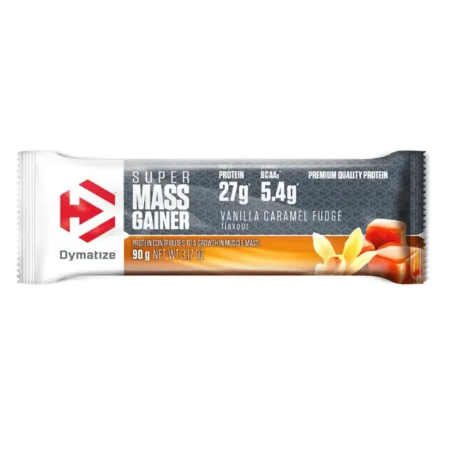 Dymatize Super Mass Gainer Μπάρα με 28gr Πρωτεΐνης & Γεύση Vanilla Caramel Fudge 90gr