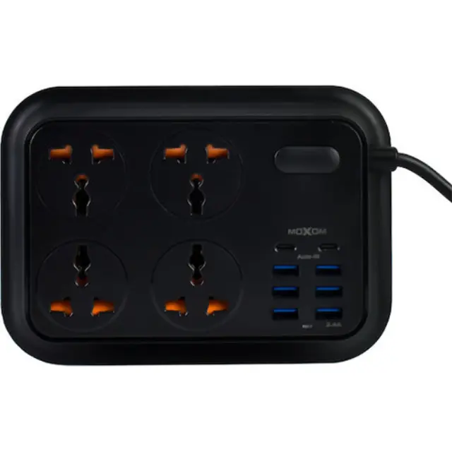 Moxom Πολύπριζο 4 Θέσεων με 8 USB Μαύρο MX-ST07 3
