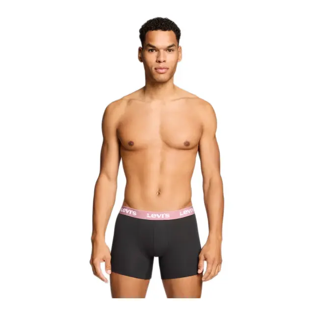 Levi's Ανδρικό Boxer Repeat Logo Brief - Διπλό Πακέτο, Χρώμα Ροζ-Μαύρο - L 3