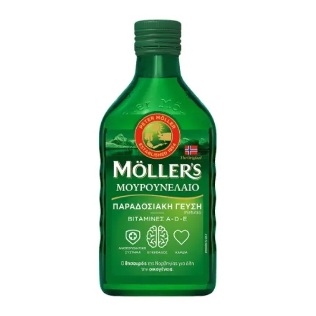 Moller’s Μουρουνέλαιο Natural Παραδοσιακό Μουρουνέλαιο σε Υγρή Μορφή με την Κλασσική Γεύση του Μουρουνέλαιου 250ml