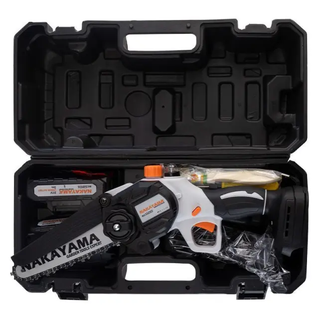 Nakayama EC1100 - Κλαδευτικό Αλυσοπρίονο Μπαταρίας 21V, Brushless με Λάμα 15cm,1kg με Φορτιστή + 1 Μπαταρία 2Ah (1x 2.0Ah) (074991) 2