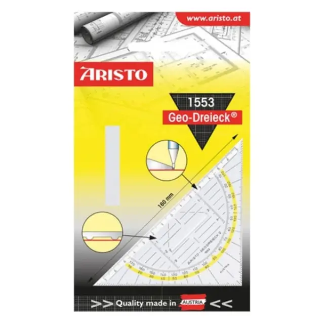 Τρίγωνο-Μοιρογνωμόνιο Aristo 1553 Γεωδετικό 16cm Με Πιάστρα