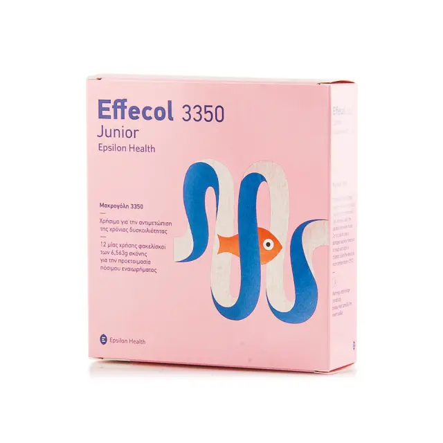 Epsilon Health Effecol 3350 Junior Oσμωτικό Υπακτικό Βοηθάει στην αντιμετώπιση δυσκοιλιότητας σε παιδιά (άνω των 2 ετών) και εφήβους, 24 Φακελίσκοι x 6,563g. 3