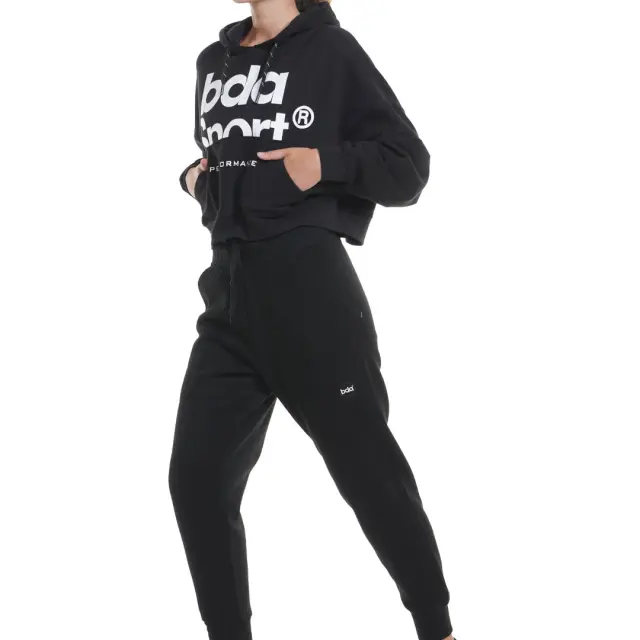 BODY ACTION WOMENS OVERSIZED CROPPED HOODIE - M 2