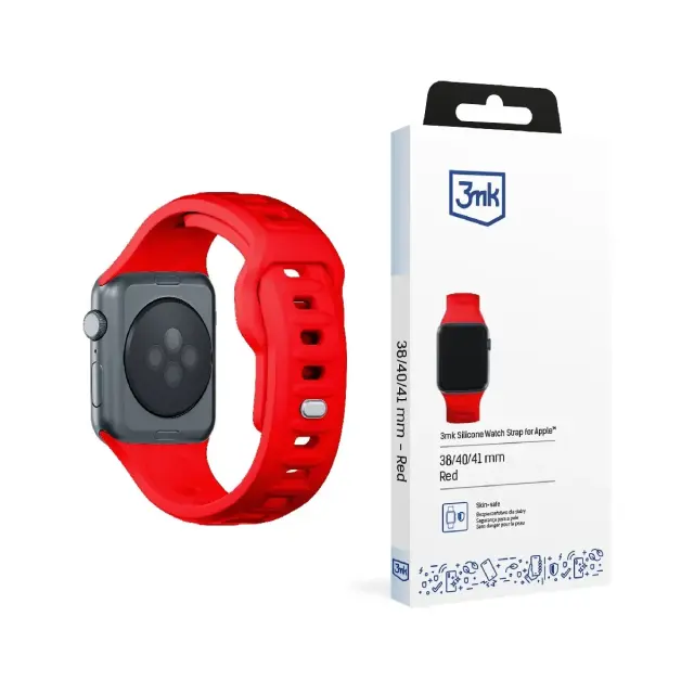 3mk® Λουράκι Σιλικόνης για Apple Watch 44/45/46/49mm- Red