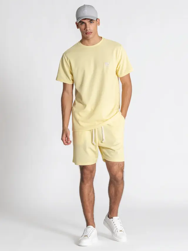 Gianni Kavanagh Aνδρικό GRID Casual Σετ (T-Shirt + Βερμούδα) – Yellow - L