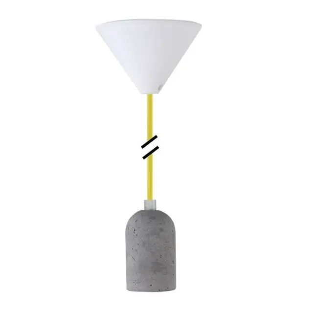 Lampholder E27 concrete Textile yellow PLB011 NCC / LEDmaxx